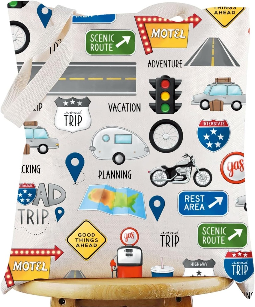WZMPA Road Trip Tote Bag Road Trip Squad Gift Road Trip Traveller Reusable Grocery Bag Road Trip Merchandise