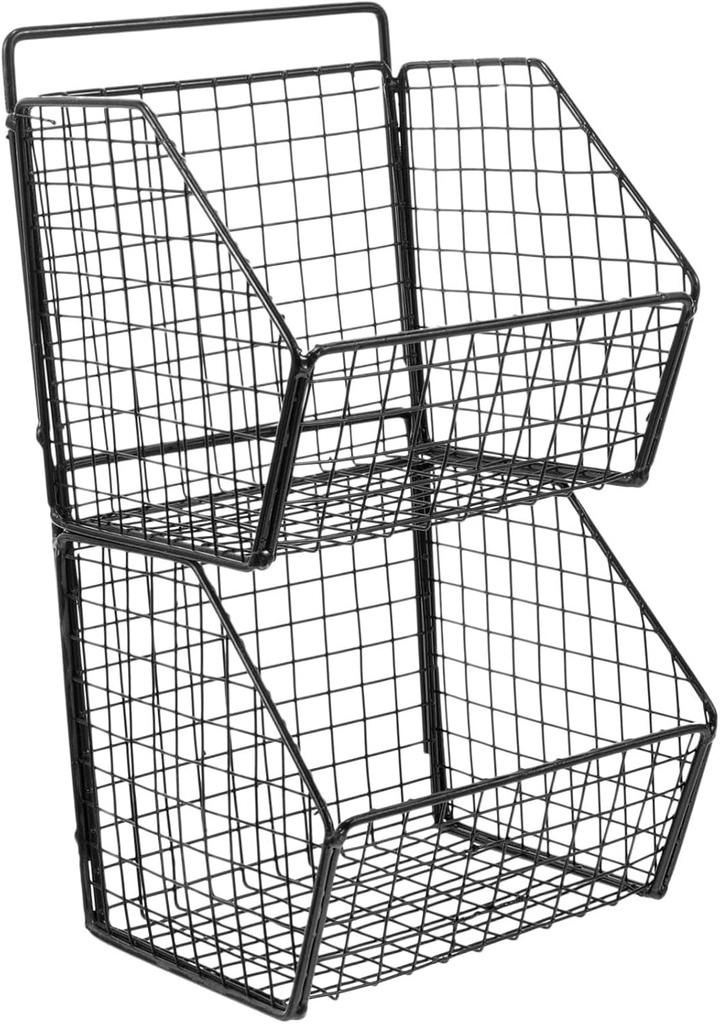 Wall Mount Vegetable and Fruit Storage Basket Set Wire Kitchen Organizer for Onions and Garlic Multifunctional Hanging Baskets for Kitchen Use