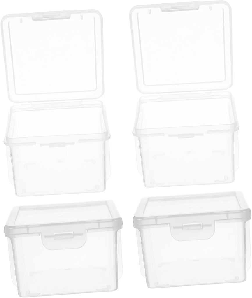 Cabilock 4pcs Bread Storage Container: Airtight Plastic Box - 3.7x3.5x2.3 Homemade Bread Keeper For Kitchen Counter - Storage For Bread And Spices