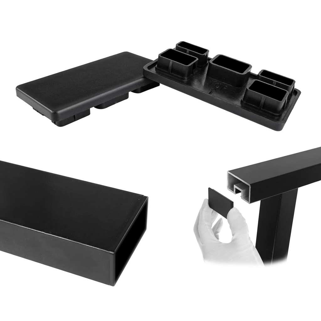 Muzata HL10 HL11 HL12 Aluminum Flat Handrail Accessories - 2Pack Handrail End Cap Universal Black Nylon, HA32 BNN