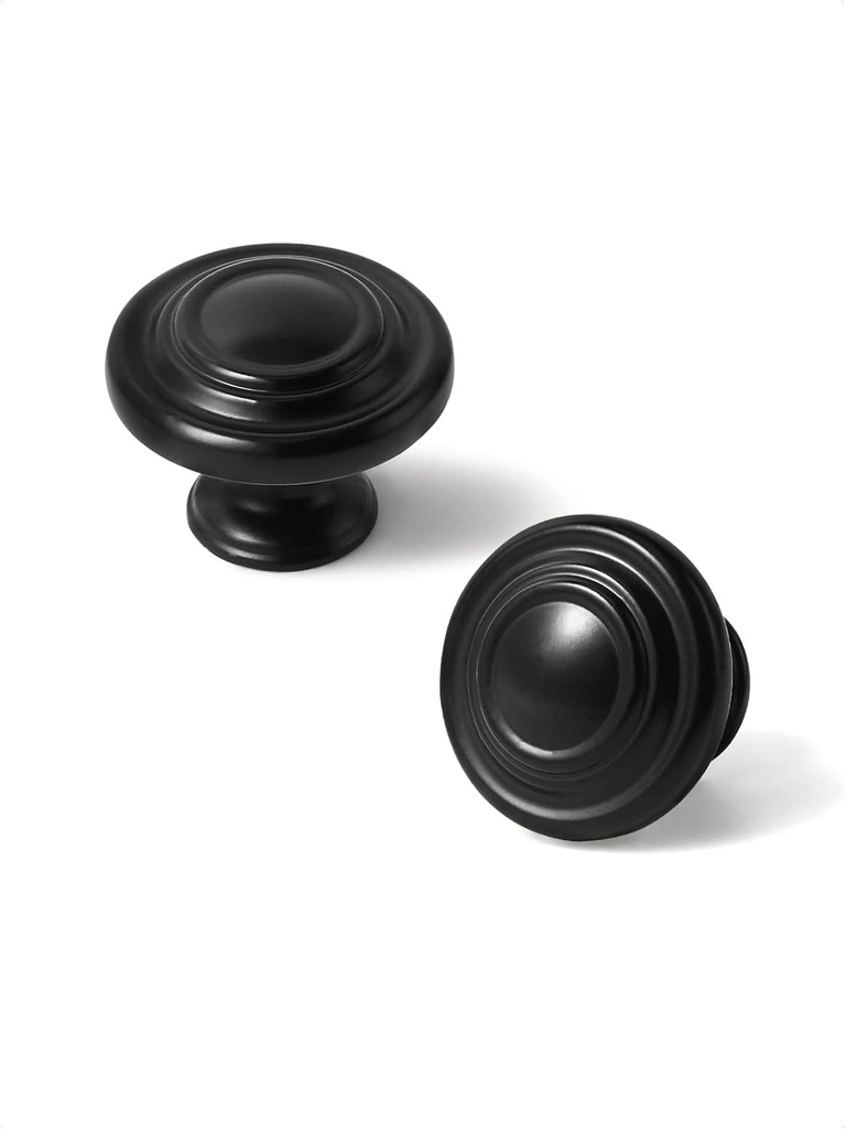 Classic Black Cabinet Knobs 5 Pack Matte Black Drawer Pulls Dresser Cupboard Kitchen Bathroom Furniture Knobs