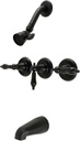 Kingston Brass KB230AKL Duchess Triple-Handle Tub and Shower Faucet in Matte Black