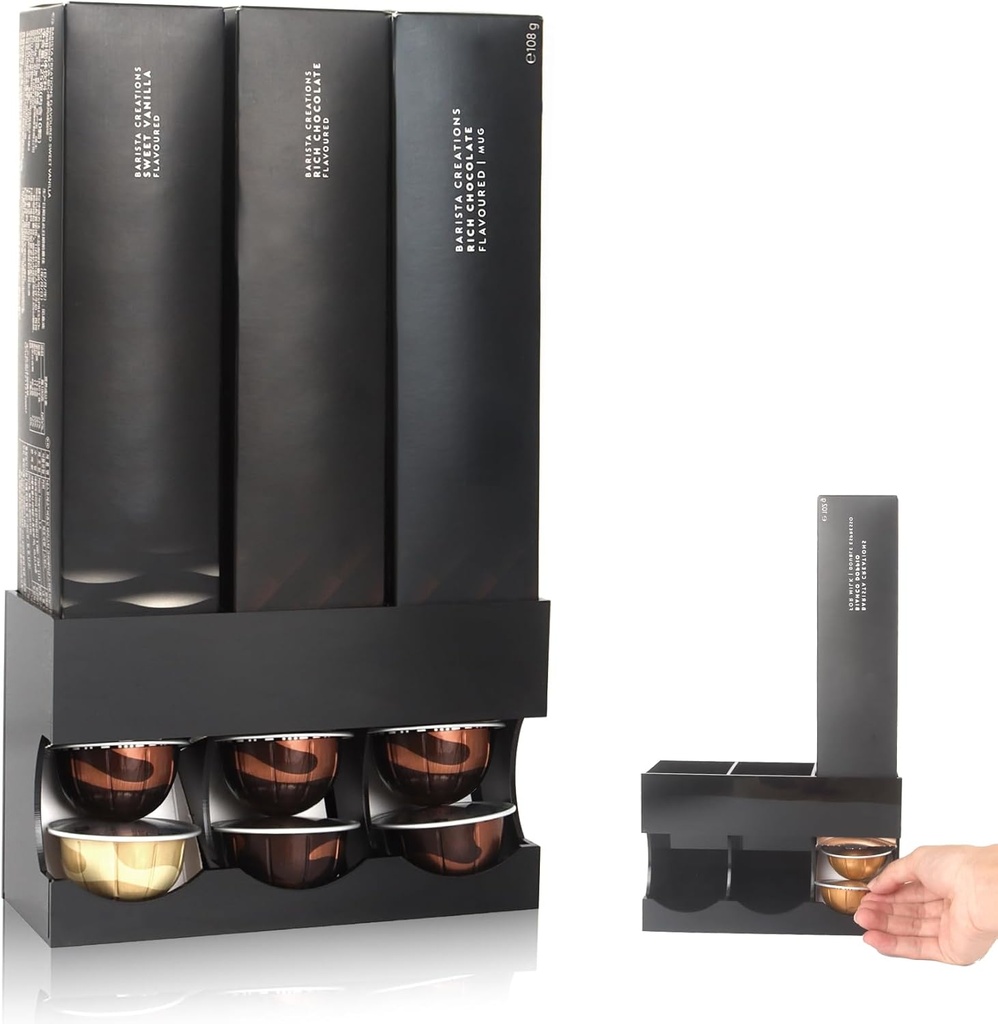 Coffee Cup Holder Compatible with nespresso Pods Vertuo, Nespresso Coffee Pods (3 Box Sleeve Holder) , Countertop Organizer Stand for Nespresso Capsules Vertuo