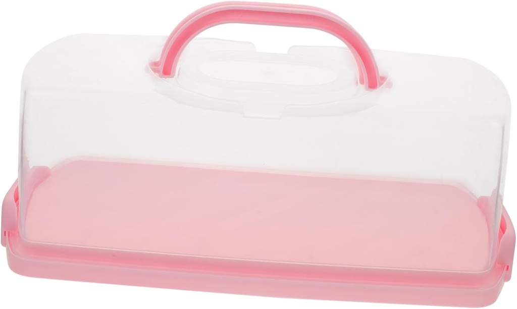 Cabilock Portable Bread Storage Container with Lid and Handle Transparent Cake Carrier Box for Bakery Party Home Use and Easy to Clean Dessert Keeper