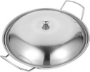 IMIKEYA 1set Non-stick Round Cooking Pot Lid Thickened Stainless Steel Hot Pot for Home Cooking Easy to Clean Dry for Induction and Stovetops