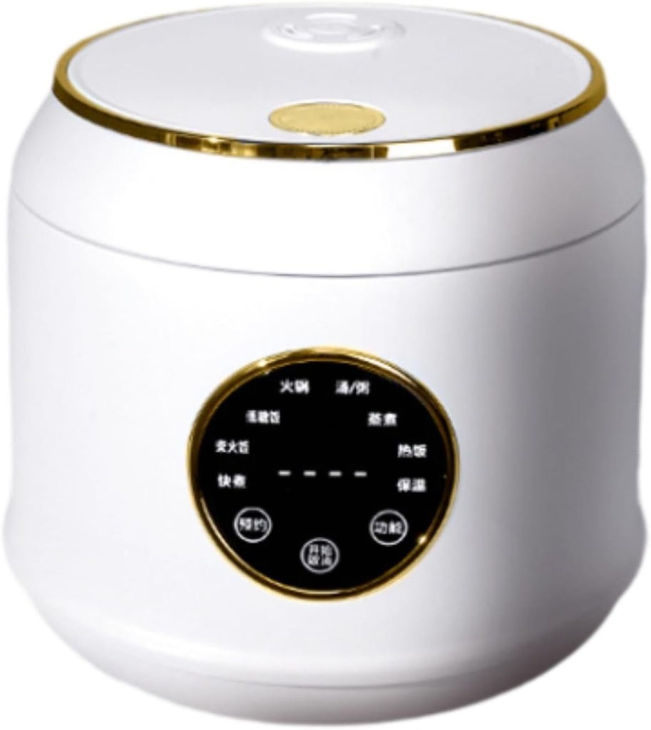 Rice Cooker Slow Cooker, Portable 2L Multipurpose Ceramic Glaze Liner Rice Cooking Pot for Pasta, white