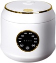 Rice Cooker Slow Cooker, Portable 2L Multipurpose Ceramic Glaze Liner Rice Cooking Pot for Pasta, white