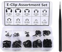 120pcs E-Clip Circlip External Retaining Clips Assortment Set Hardened Steel Circlip Kit Anti Walk Washers 1.5/2 /3/4/5/6/7/8/9/10mm