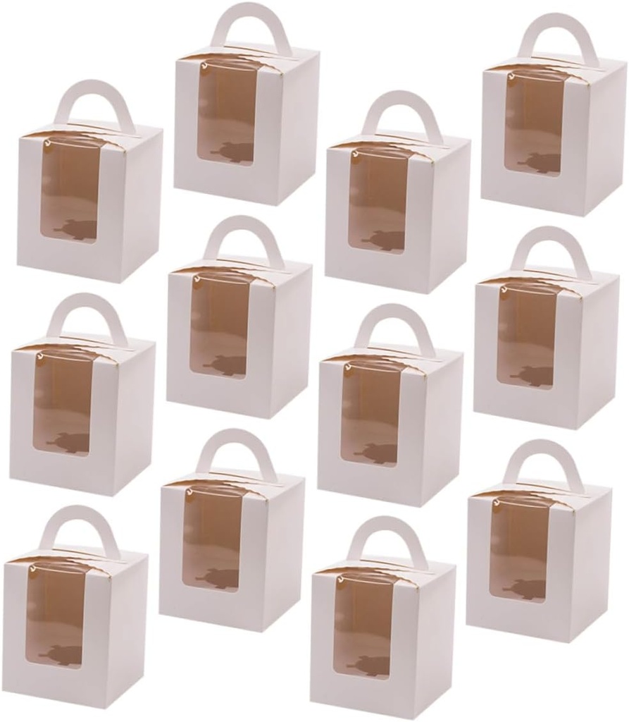 24pcs Cupcake Packing Boxes Inserts Sturdy Handheld Cake Containers for Weddings Birthday Parties and Bakeries