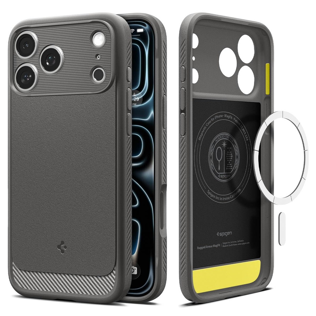 Spigen Rugged Armor MagFit Case for iPhone 17/18 Pro Max, Gray
