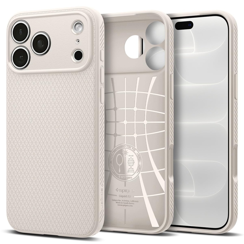 Spigen Liquid Air Case for iPhone 17/18 Pro Max, Natural Titanium