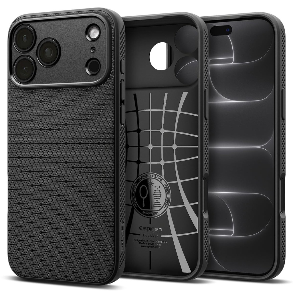 Spigen Liquid Air Case for iPhone 17/18 Pro Max, Matte Black