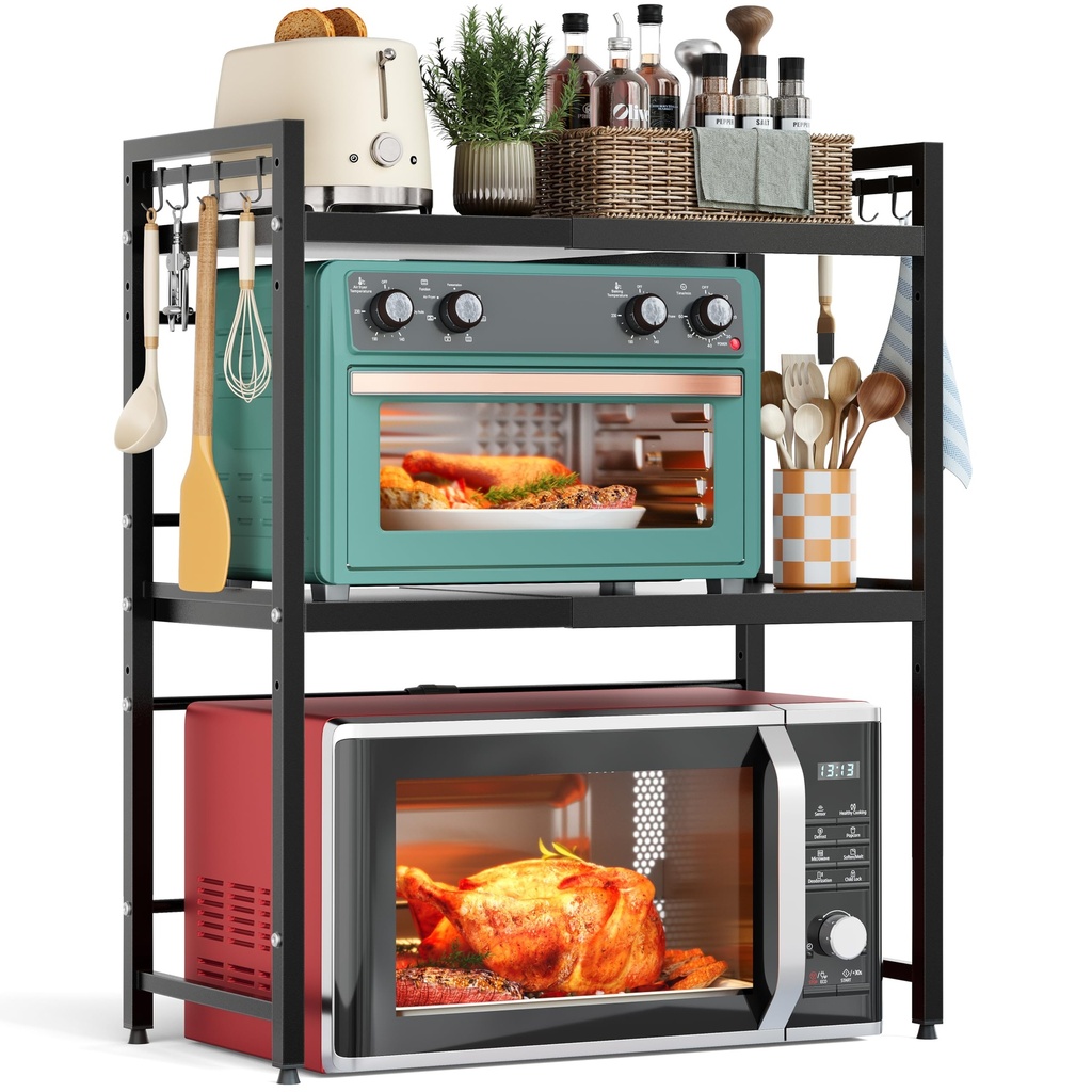 NETEL 3 Tier Expandable Microwave Stand countertop,Microwave Oven Rack
