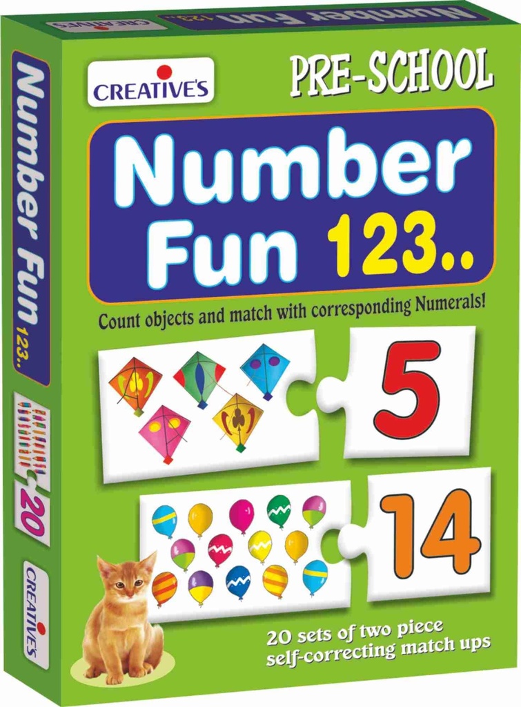 Creative's Number Fun 123 Counting & Number Matching Game for Kids Ages 3+ Years, Educational & Learning Games Numbers 1-20, Number Recognition, Sequencing & Preschool Maths Activity