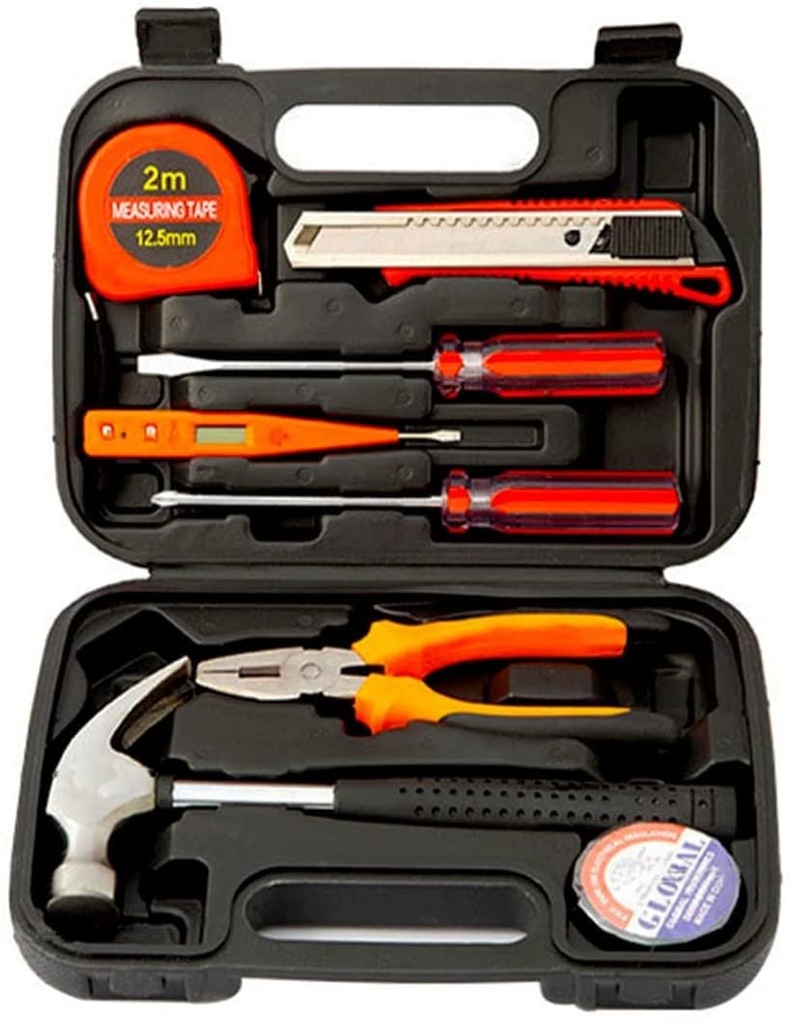 Novo 9 in 1Pcs Basic set, Home Screwdriver set For Women Men Students Kit,Set Box With Tools Included,Small Tool For Diy Kit,Household Repair,College Dorm Essentials (Gray)