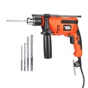 BLACK+DECKER KR554RE-IN 550W, 13mm CORDED Variable Speed Reversible IMPACT HAMMER DRILL with Lock-On Button & 4 Drill Bits, 2m Cable Length, Ideal For Home & DIY Use for Masonry, Steel & Wood, ORANGE