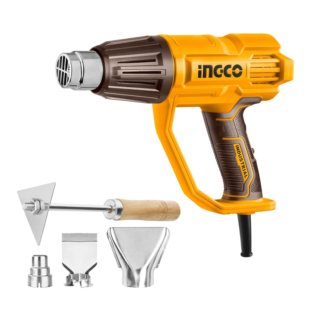 INGCO Heat Gun, 2000W Heavy Duty Hot Air Gun Heat Gun with Overload Protection for Crafts, Shrinking PVC, Stripping Paint (4 Nozzles)