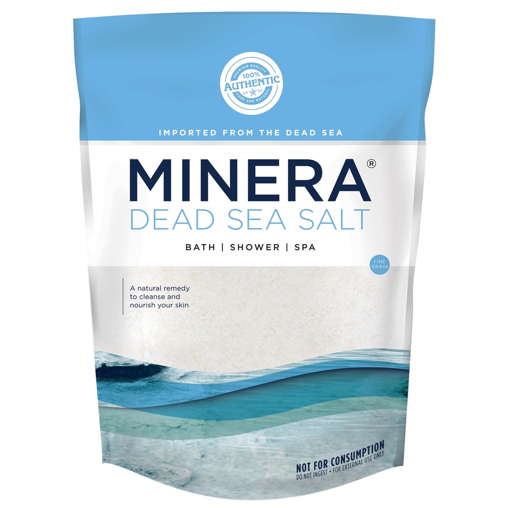 Minera Fine Grain Dead Sea Salt for Bath & Soaking, 100% Pure, 2 lb