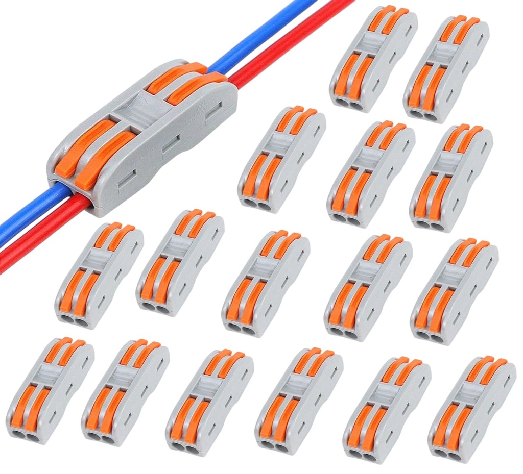 Nyamah Sales Wire Clip Connector, Universal Connection Terminals, Circuit Inline Splices Electric Connectors, Quick Connect & Freely Assemble Electrical Splicing Kit for Compact (2 In 2 Out, 12)