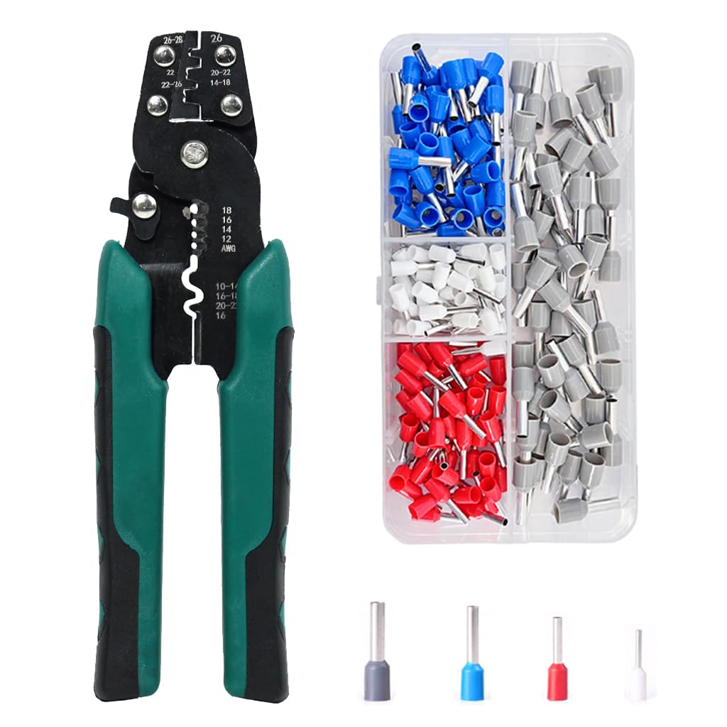 HASTHIP 200 Pcs Wire Crimper Kit, 4 Sizes, 22-10 AWG Crimp Connectors