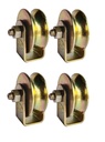 U Groove Sliding Wheel with Exterior Bracket, for Residential and Industrial Gates, Suitable for U Track, Wheel with Bearing and Bracket (4 pcs, U_Groove_2inch)