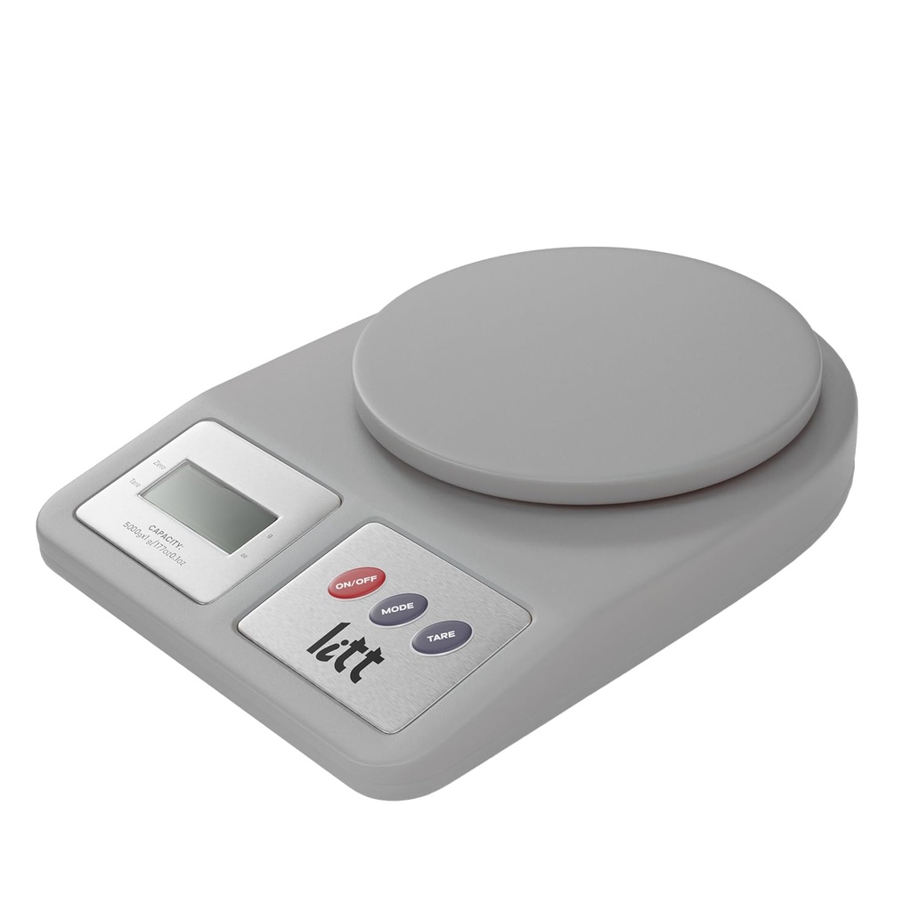 Litt by Lifelong Digital Kitchen Weighing Scale | LCD Display with Tare & Mode Function | Compact & Accurate Weighing Machine for Kitchen, Baking, Diet, Food & Grocery | 5kg Capacity