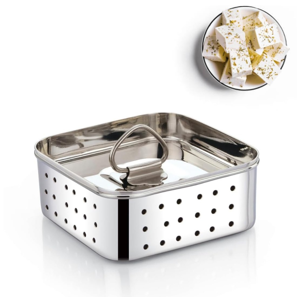 Ladiosa® Paneer Mould - 550ML Sprout Maker Paneer Maker Steel Tofu Steel Container Sprouts Maker Paneer Maker Strainer Stainless Steel Paneer Press Paneer Strainer