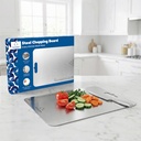 HomeWiz Steel Chopping Board for Kitchen - 100% Stainless Steel Cutting Board | Heavy Duty Chopping Board | Non-Porous Hygienic Surface for Vegetables, Meat & Fish, Rust-Resistant | 31 x 21cm