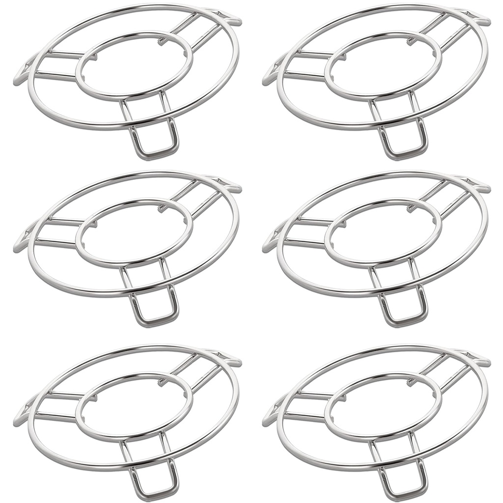 Unify 6 Pieces Stainless Steel Trivets Hot Pot Mat Stand for Kitchen Utensil Vessel Holder/Dining Table/Cooker Ring/Cooling Steaming Rack Stand/Round Pads Holder Cookware Fit