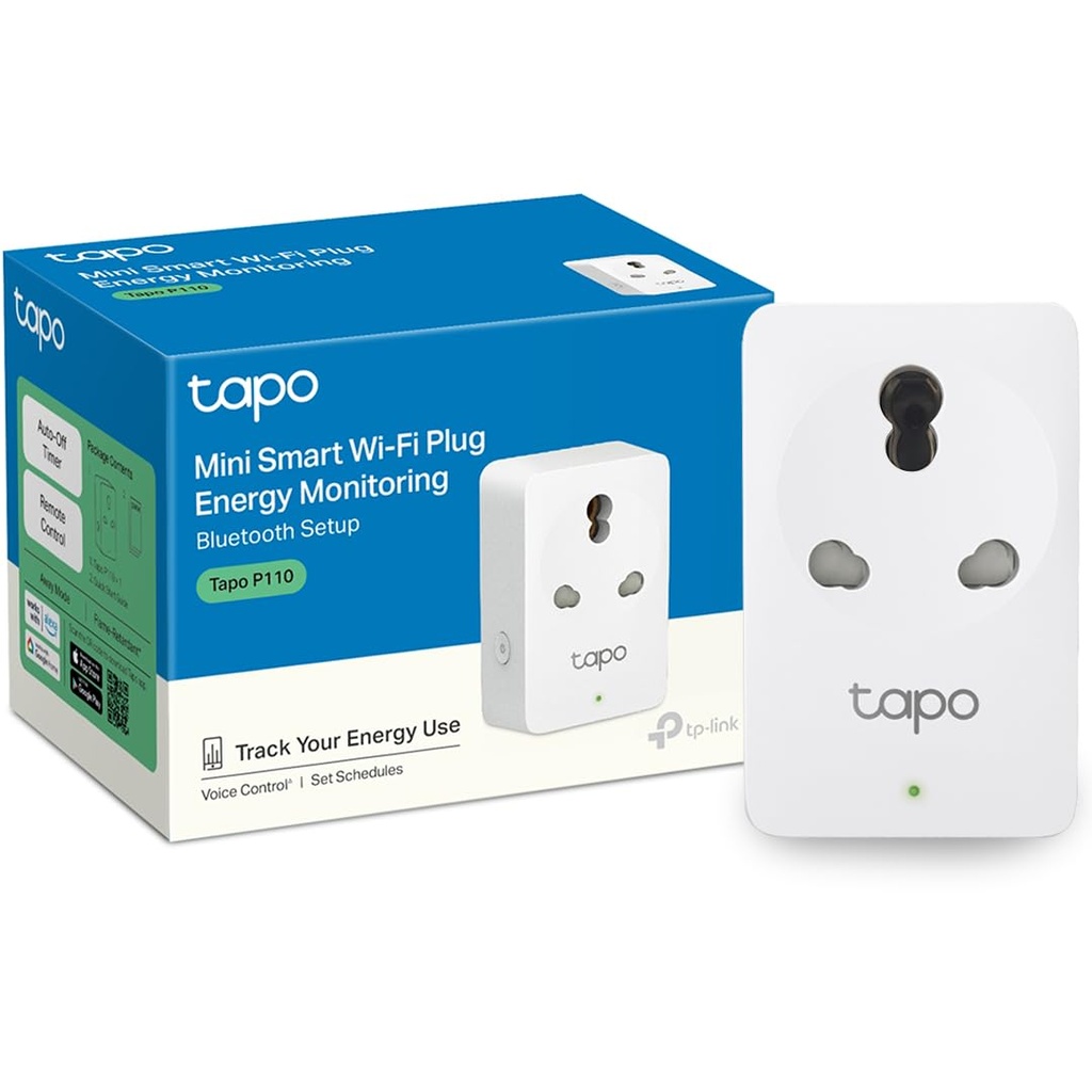Tapo P110 16A Wi-Fi Smart Plug with Energy Monitoring, Suitable for High-Power Appliances & Microwave Ovens, Remote Control, Timer & Schedule, Works with Alexa, Assistant, Apple Home