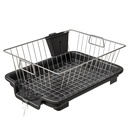 TEX-RO Small Dish Drying Rack with Drainer Tray | Stainless Steel Vessel Drainer Basket for Kitchen | Utensils Drying Rack with Spout | Bartan Basket Stand for Sink | Kitchen Dish Rack, 29 cm