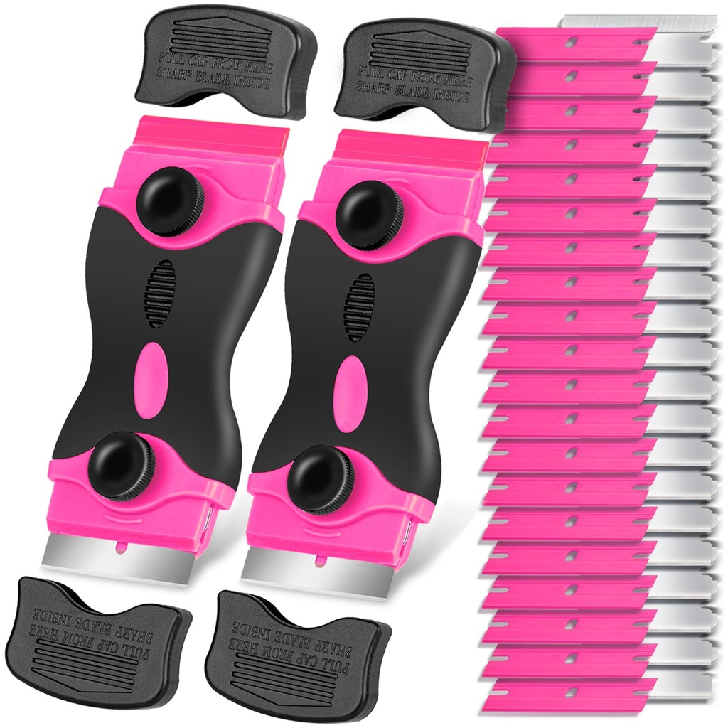 Razor Blade Scraper Tool Kit - 2Pack Razor Scrapers & 40Pcs Extra Blades