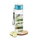 Treo By Milton Hector Glass Bottle 1000 ml I Leak Proof I Premium Glass I Food Grade-Bpa Free Material I Odour Proof I Easy To Carry Strap I Perfect for Home, Office, Blue
