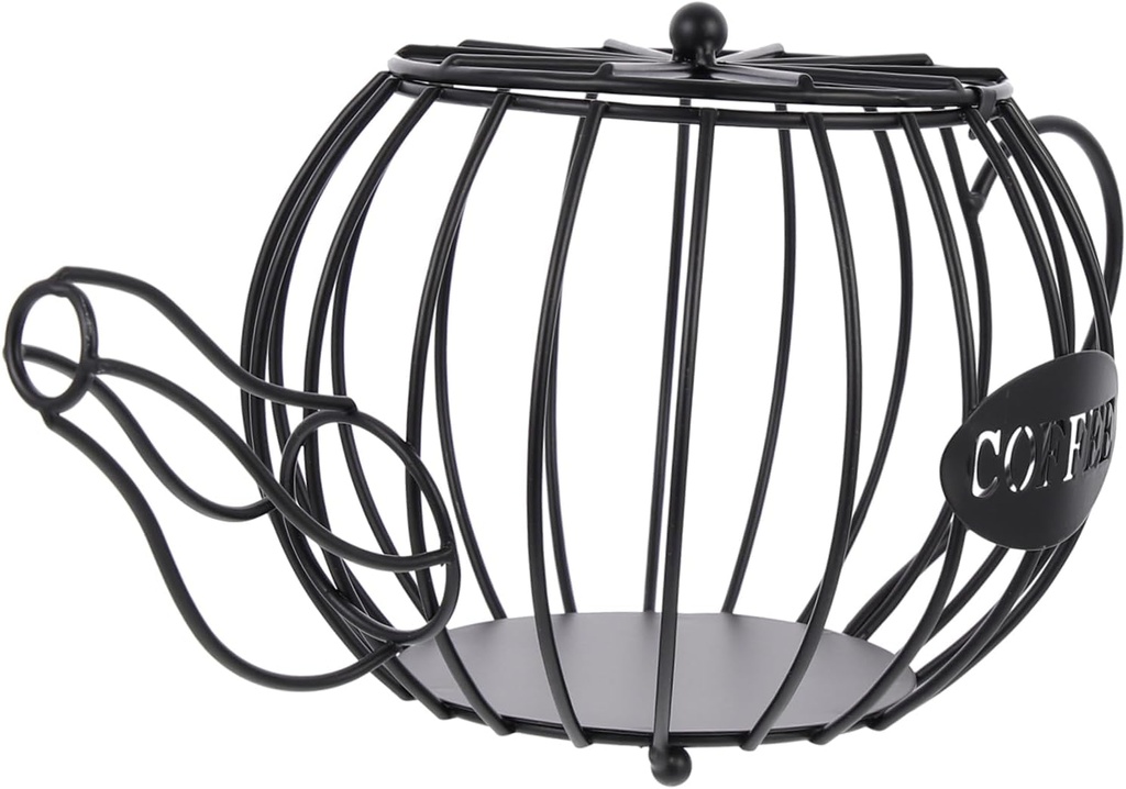 Ciieeo Hollowed Iron Storage Basket for Coffee Capsules Multi-functional Display Stand for Snacks Organizing Stylish Holder for Home Office Decor