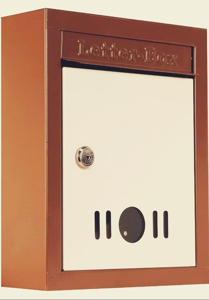 High Grade Metal Mail Box Letter Box (Brown) for Home and Gate Office Wall Mount Box Size 9 * 11 * 3 inch