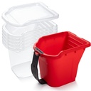 Mister Rui 4 Inch Paint Bucket Set with Liners and Lid, 7 Pack