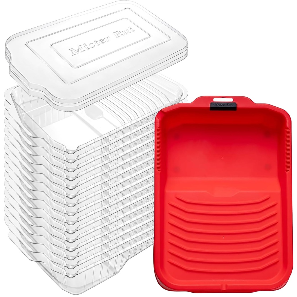 Mister Rui 18 Pack 9 Inch Paint Tray with 15 Liners & 2 Covers