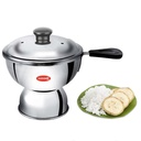 AADHIK Chiratta Puttu Maker with Handle Use with Pressure Cooker Puttu Kutti Puttu Steamer Silver, Make in India
