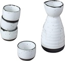 Ceramic Sake Set Sake Set Sake Cup Set Traditional Pottery Ceramic Cups Crafts Wine Glasses 5 Piece Design Porcelain