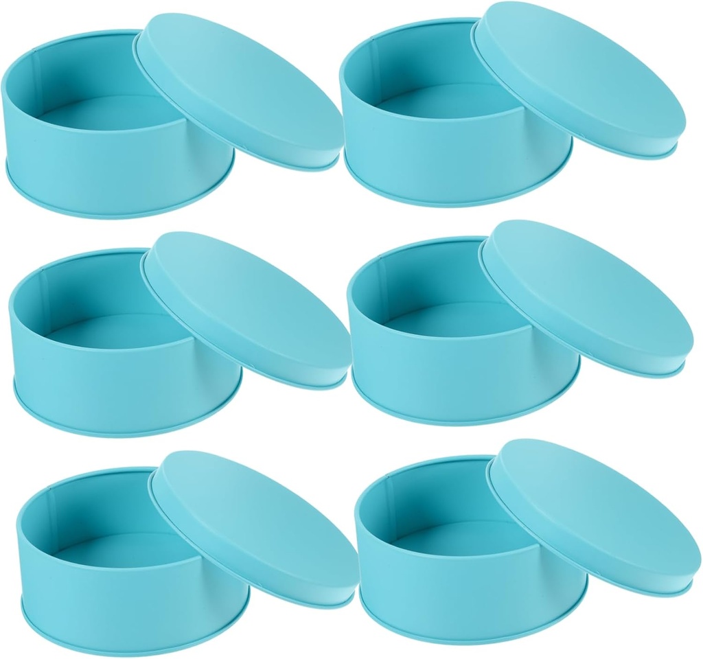 Garneck 6pcs Cookie Tins Cookie Tinplate Box Storage Box Candy Storage Holder Metal Tinplate Biscuit Jar Candy Jar