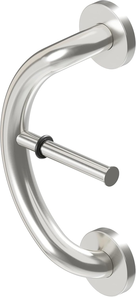 HEALTHCRAFT Plus 2-in-1 Toilet Paper Holder and Grab Bar (14 Inch) | ADA Compliant Safety Grab Bar for Seniors, Wall-Mounted, Supports Up to 500 lbs, Brushed Stainless Steel