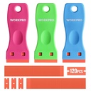 WORKPRO Plastic Razor Blade Scraper Kit, 3 Scrapers with 120 Blades