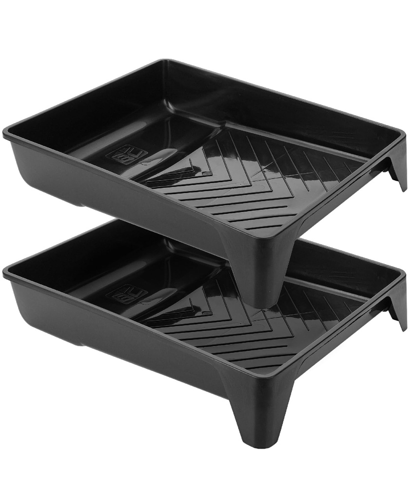Bates- 9 Inch Paint Tray, 2 Pack Black Plastic Paint Roller Tray