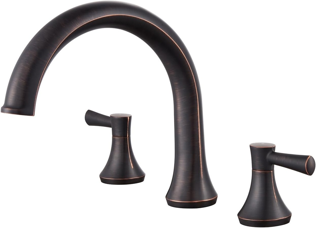 Roman Tub Faucet Deck Mount Tub Filler 2 Handles Oil Rubbed Bronze Bathtub Faucet Brass Bathroom Faucet