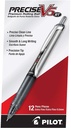 PILOT Precise V5 RT Retractable Rollerball Pens, 0.5mm, Black, 12-Pack