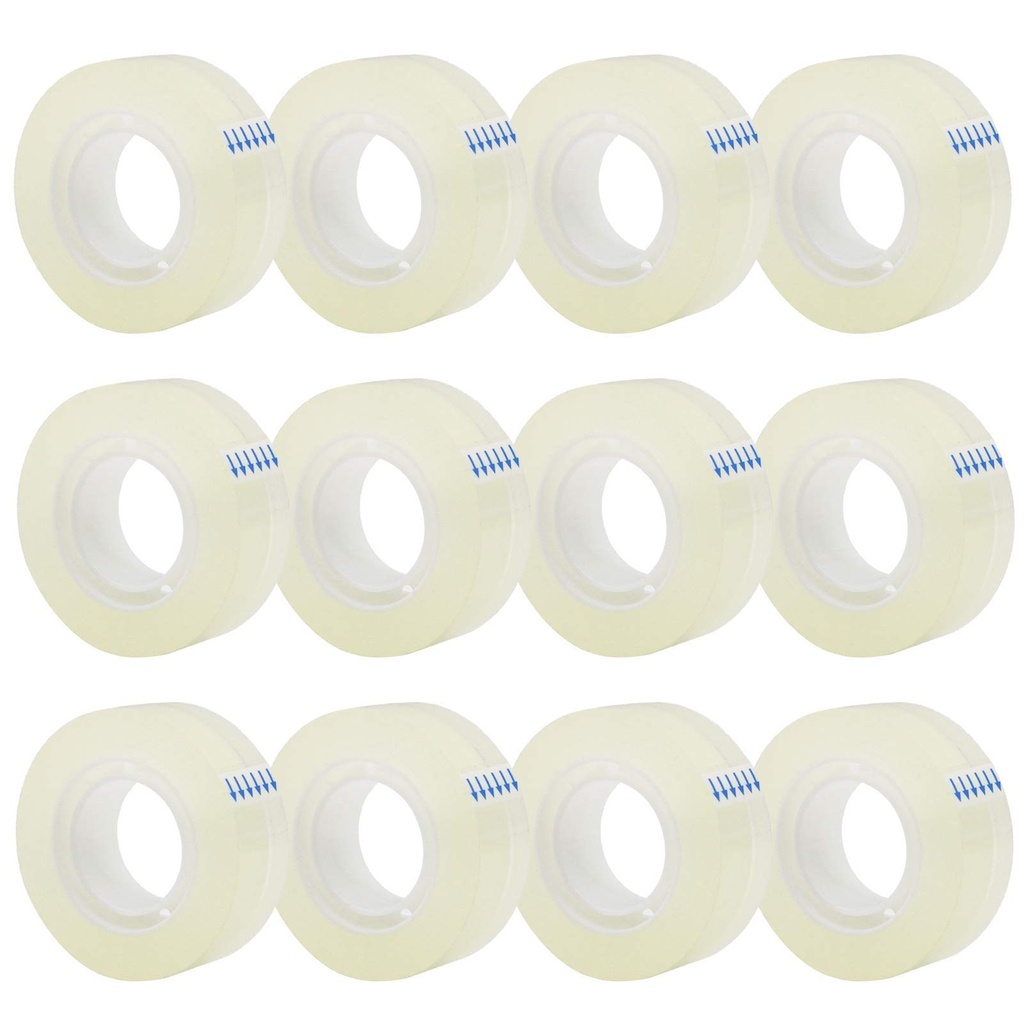 OWLKELA 12 Rolls Transparent Tape Refills, Clear, 0.7" x 1000"