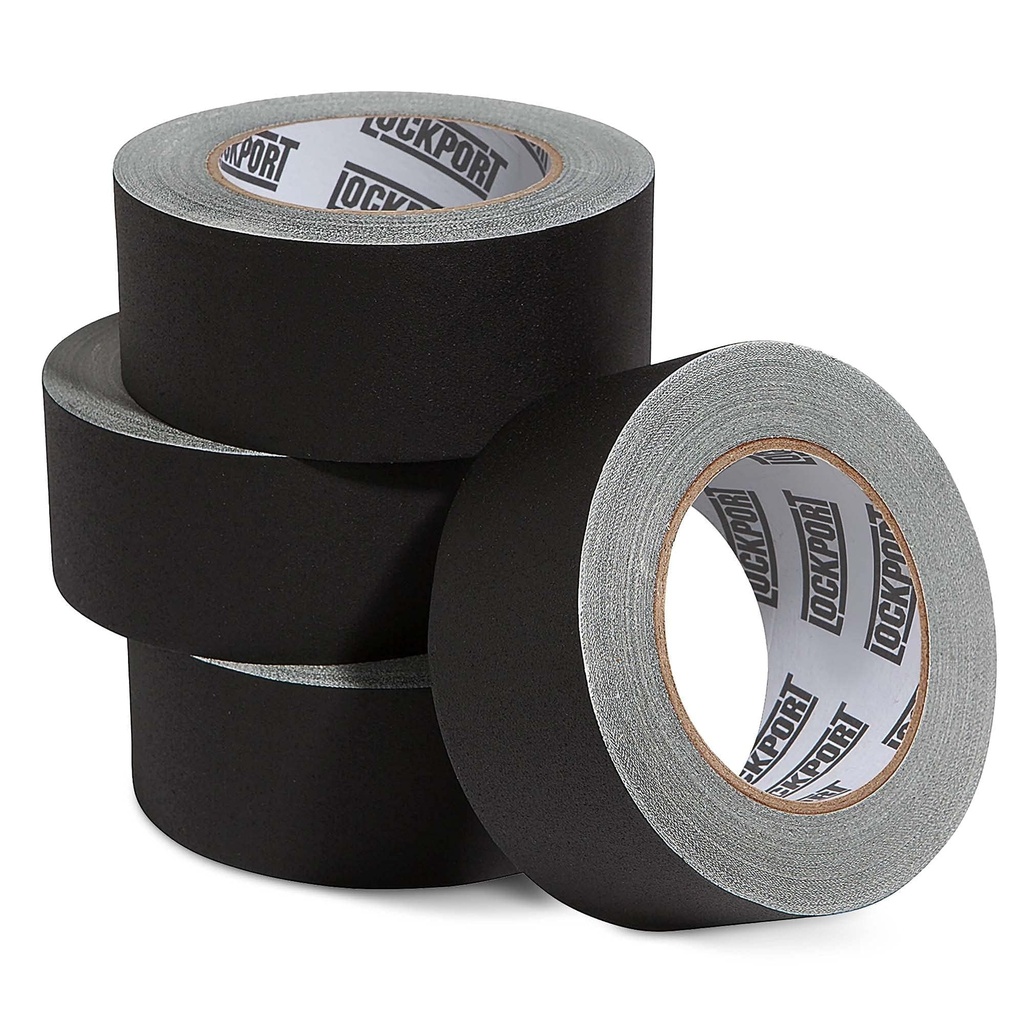 Lockport Black Gaffers Tape 2 Inch x 30 Yards - 4 Pack Pro Matte Gaff Tape