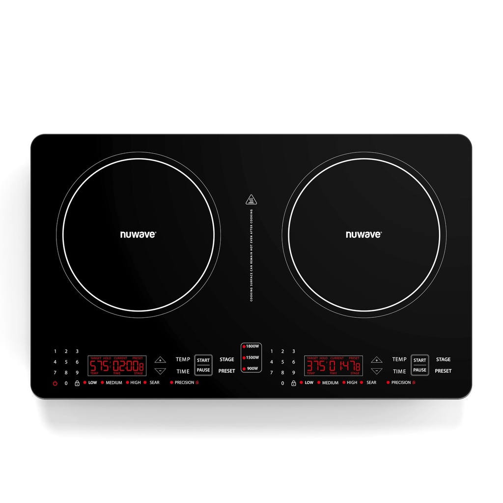 Nuwave PIC Double Portable Induction Cooktop, 900W/1500W/1800W Options