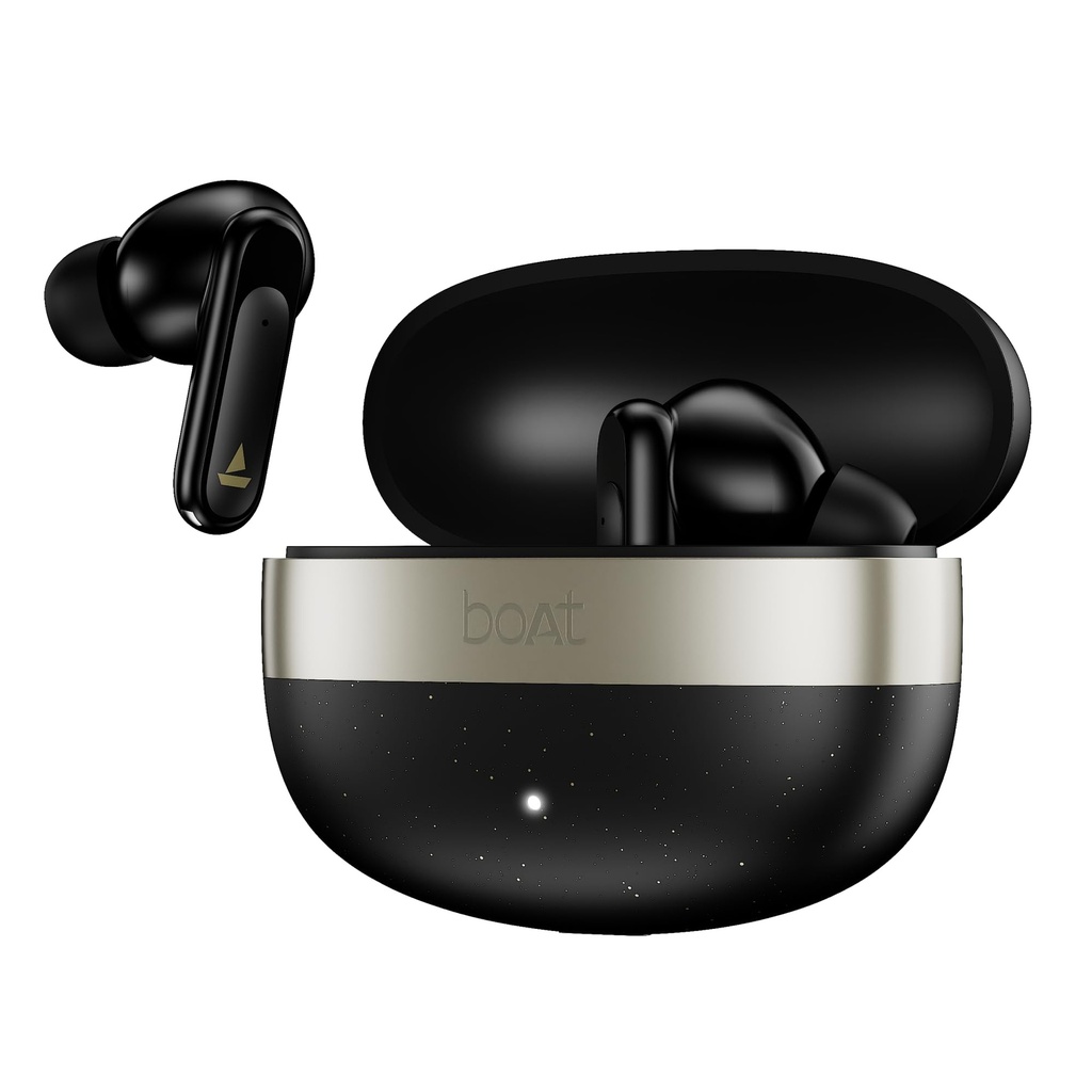 boAt 2026 Launch Airdopes Plus 224, Powerful Spatial Audio, 60H Playback, Quad Mics AI-ENx™, 13 mm Drivers, App Support, Multi Connect, Fast Pair, Bluetooth v6.0 TWS Earbuds (Matte Black)