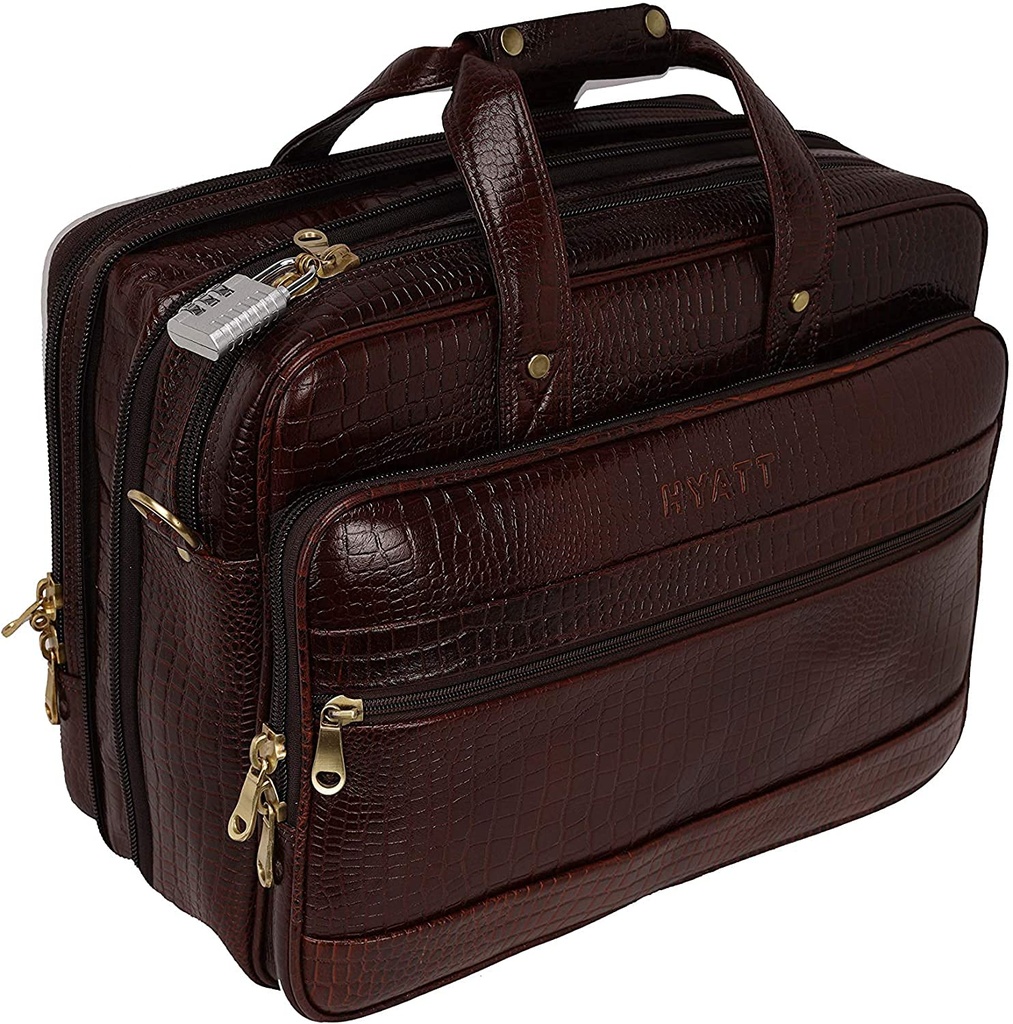 HYATT Leather Accessories 16 Inch Leather Laptop Briefcase Office Bags